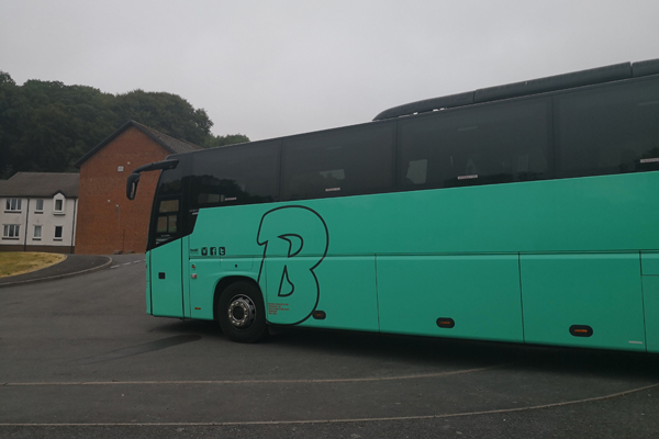 Coach parked