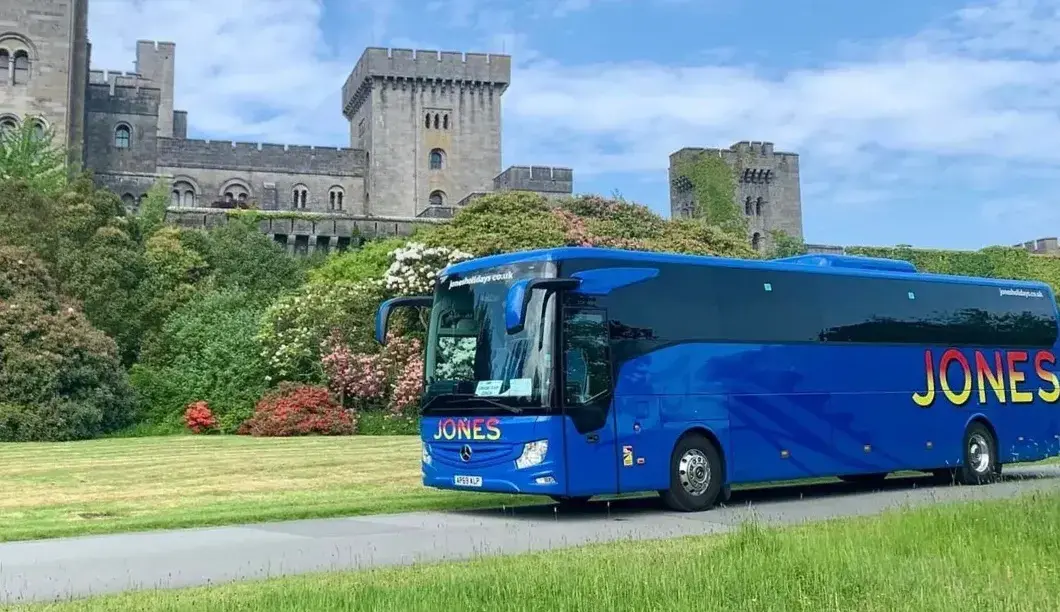 Coach outside castle